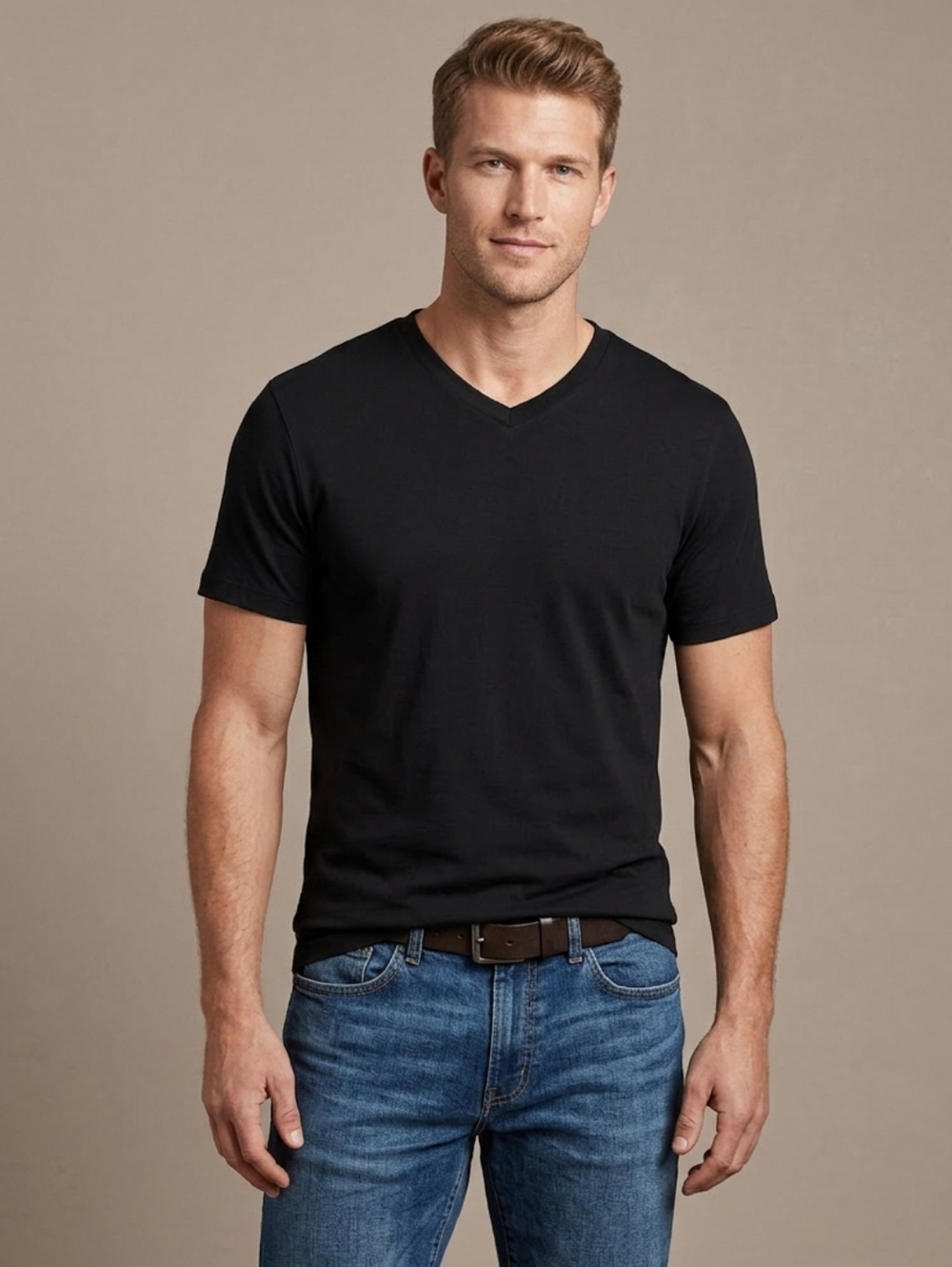 $14 Alfani Mens Solid V-Neck T-Shirt